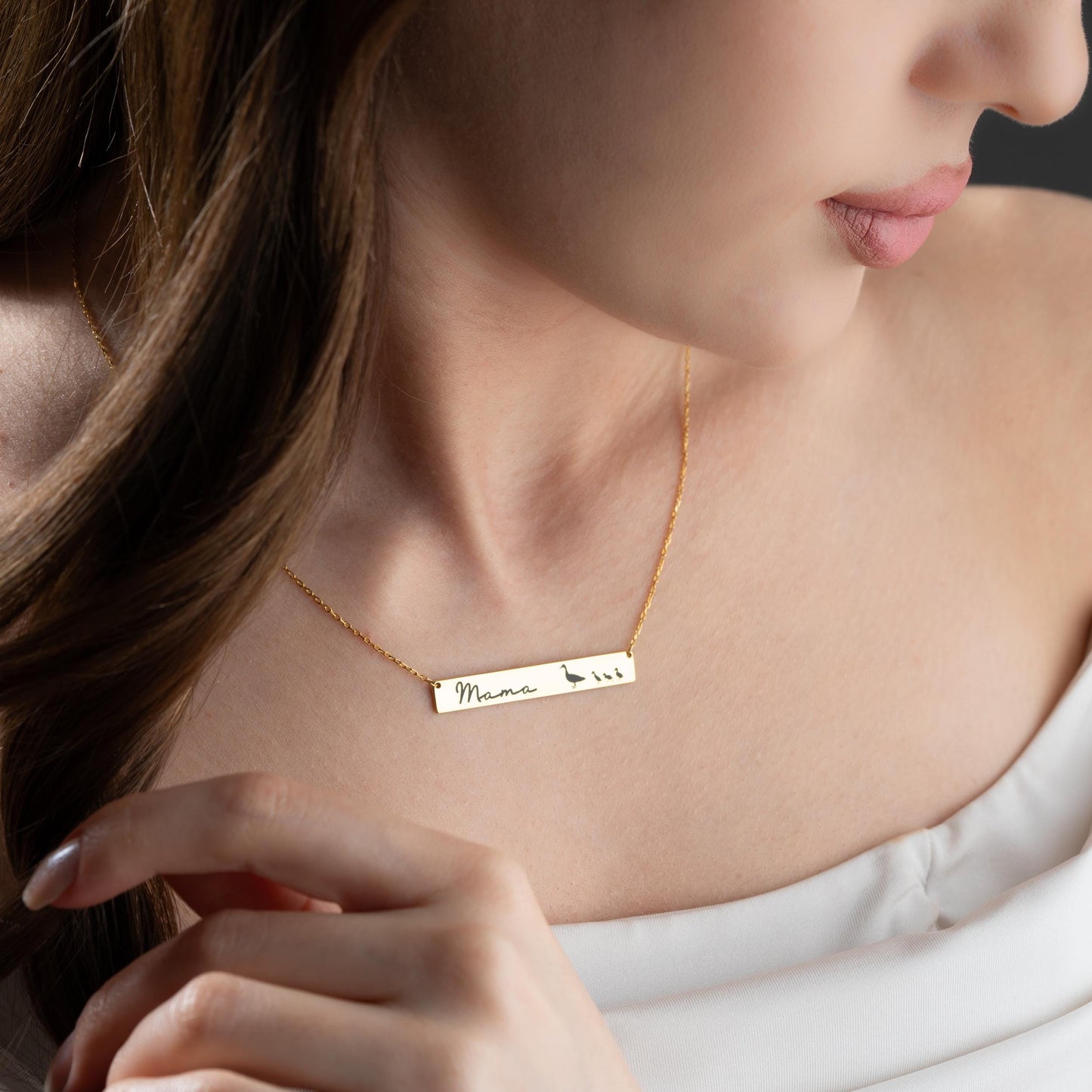 Mom Bar Necklace, Gold Name Bar Jewelry, Custom Personalized Necklace for Mom, New Mom Gift, Mothers Day Gift, Personalized Jewelry for Her