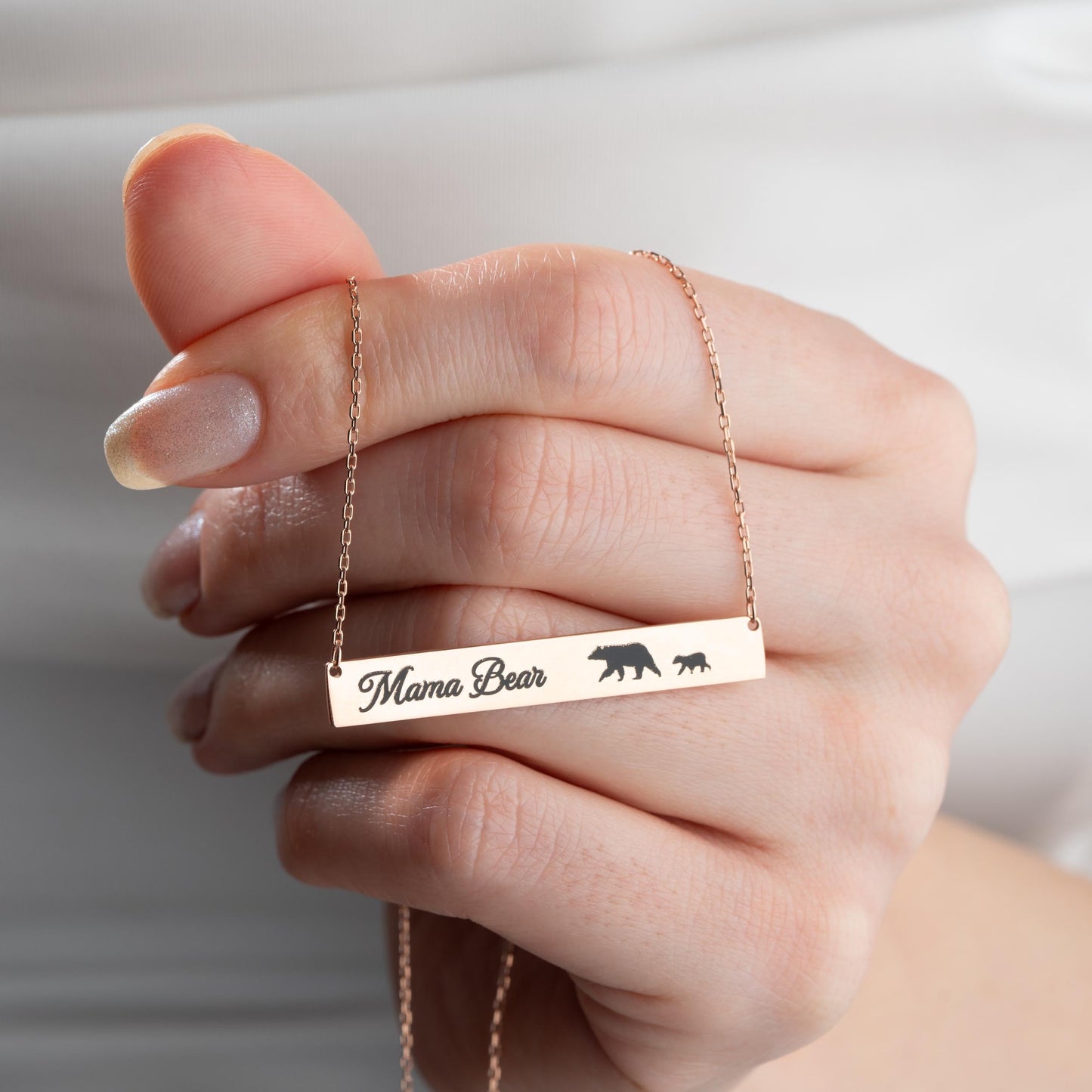 Bar Necklace, Gold Name Bar Jewelry, Custom Engraved Statement Necklace for Women, New Mom Gift, Personalized Mothers Day Gift for Mom