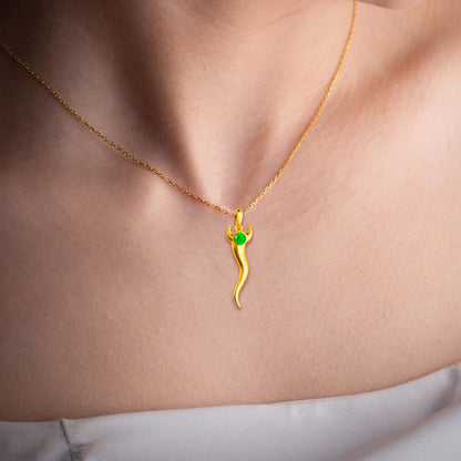 Italian Horn Necklace-Good Luck Charm,Italian Jewelry,Protection Amulet,Evil Eye Pendant, Italian Horn Chain, Gift Ideas,Minimalist Necklace