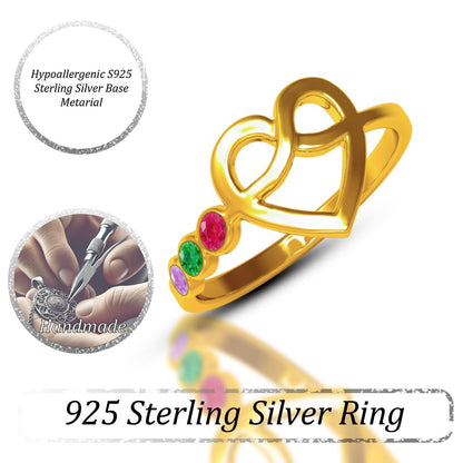 Personalized Birthstone Ring, Amethyst Aquamarine Alexandrite Garnet Citrine Onyx Heart Pinky Ring, Custom Initial Birthflower Claddagh Gift