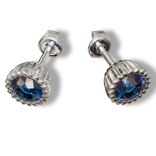 Blue Topaz Earrings,Silver Stud Earrings,Gemstone Earrings,Birthstone Earrings,Blue Earrings,Birthstone Jewelry,Gift for Her,Bridesmaid Gift