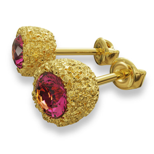 Ruby Stud Earrings, Sapphire Earrings, Moissanite, Garnet Earrings, Vintage Gold Studs, Birthstone Jewelry,Handmade Anniversary Gift for Her