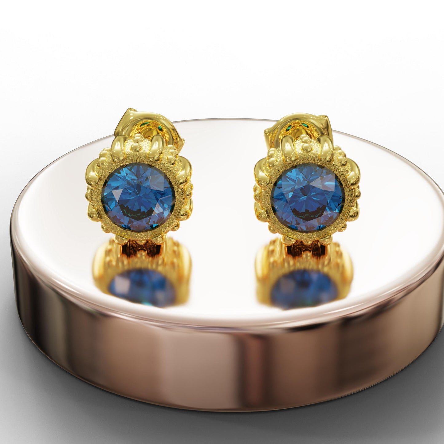 Blue Topaz Earrings, Silver Stud Earrings, Gold Stud Earrings, Light Blue Gemstone Earrings, Handmade Jewelry, Gift for Her, Birthday Gift.