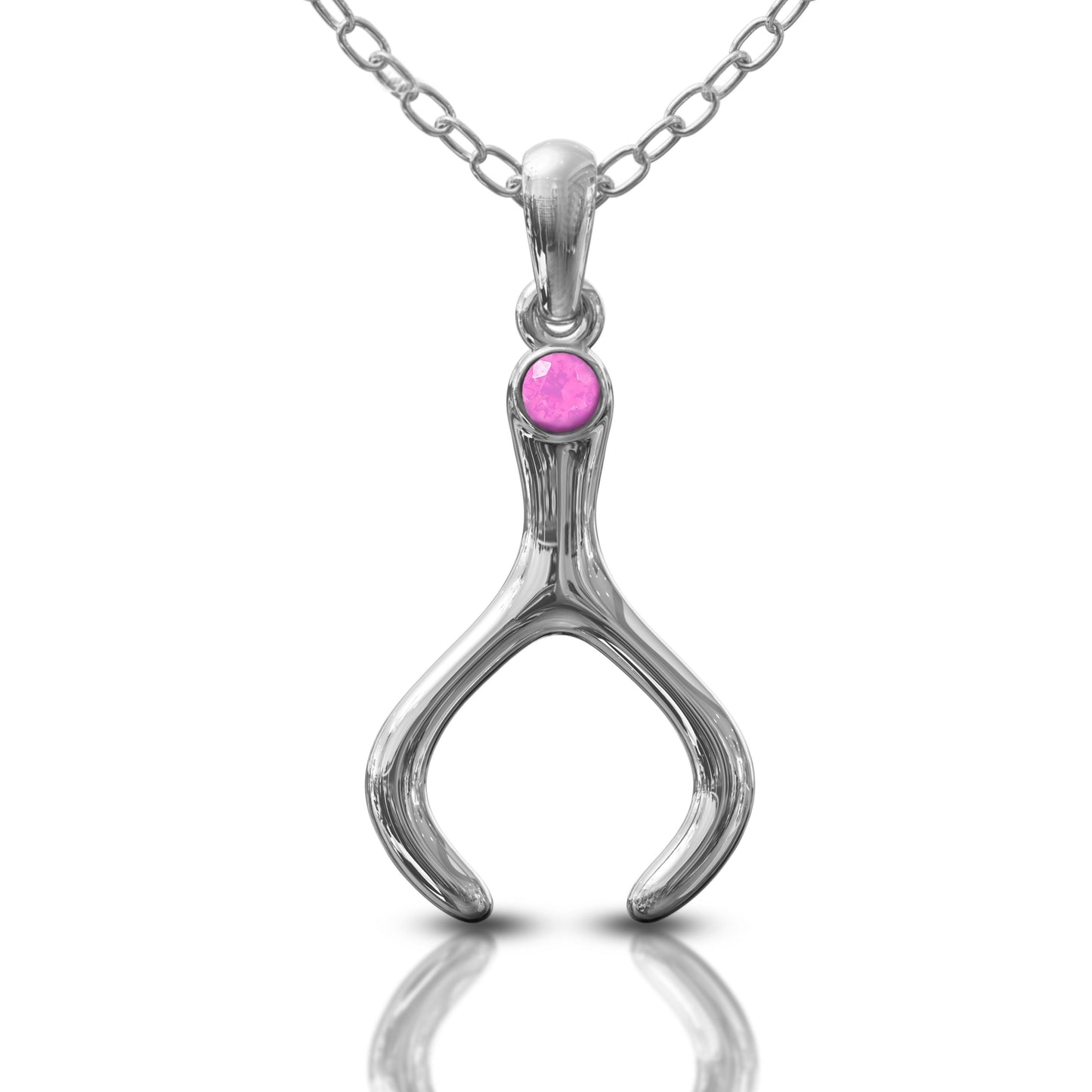 Wishbone Necklace, Silver Birthstone Jewelry,Minimalist Protection Pendant, Handmade Personalized Gift, Evil Eye Charm,Birthday Gift for Her