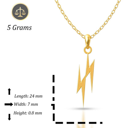 Handmade 925 Sterling Silver Lightning Bolt Necklace–Dainty Gold Plated Charm,Silver Charms,Layering Necklace,Statement Pendant,Gift for Her