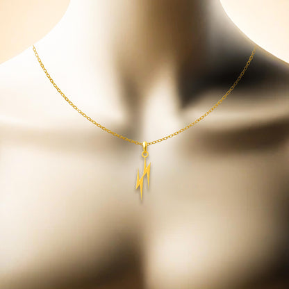 Handmade 925 Sterling Silver Lightning Bolt Necklace–Dainty Gold Plated Charm,Silver Charms,Layering Necklace,Statement Pendant,Gift for Her