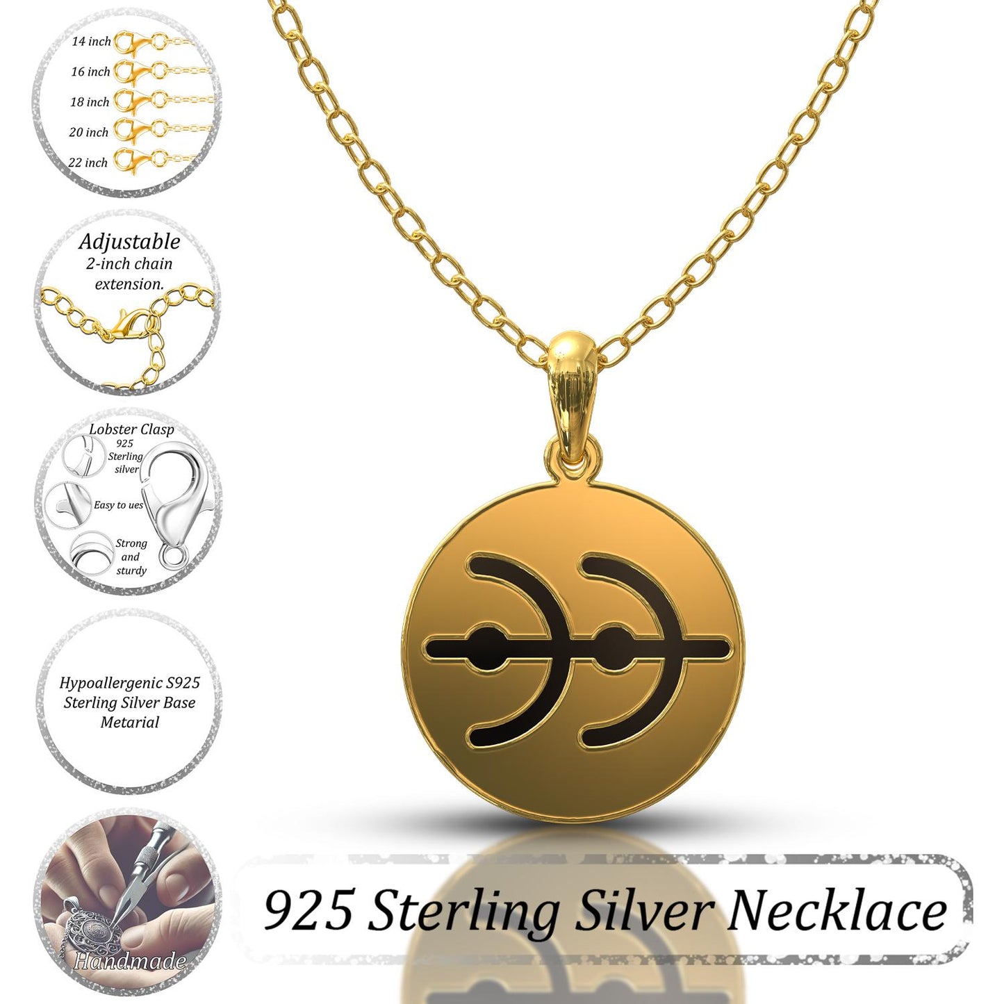 Moon Necklace - Custom Engraved Locket Necklace, Silver or Gold Name Necklace, Charm Pendant, Handmade Gift for Him, Personalized Jewelry