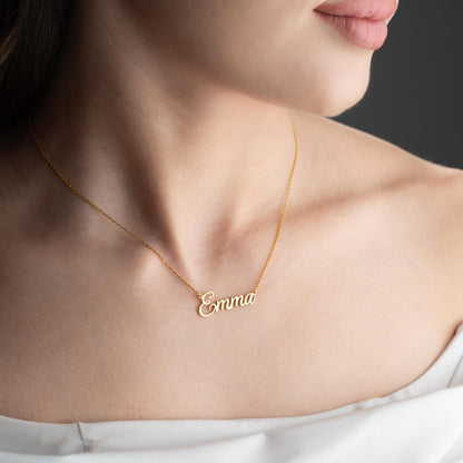 Personalized 925 Sterling Silver Name Necklace - Custom Gift for Women in Gold or Silver, Unique Jewelry for Special Occasions