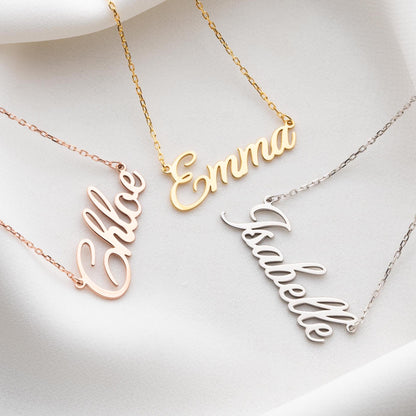 Personalized 925 Sterling Silver Name Necklace - Custom Gift for Women in Gold or Silver, Unique Jewelry for Special Occasions