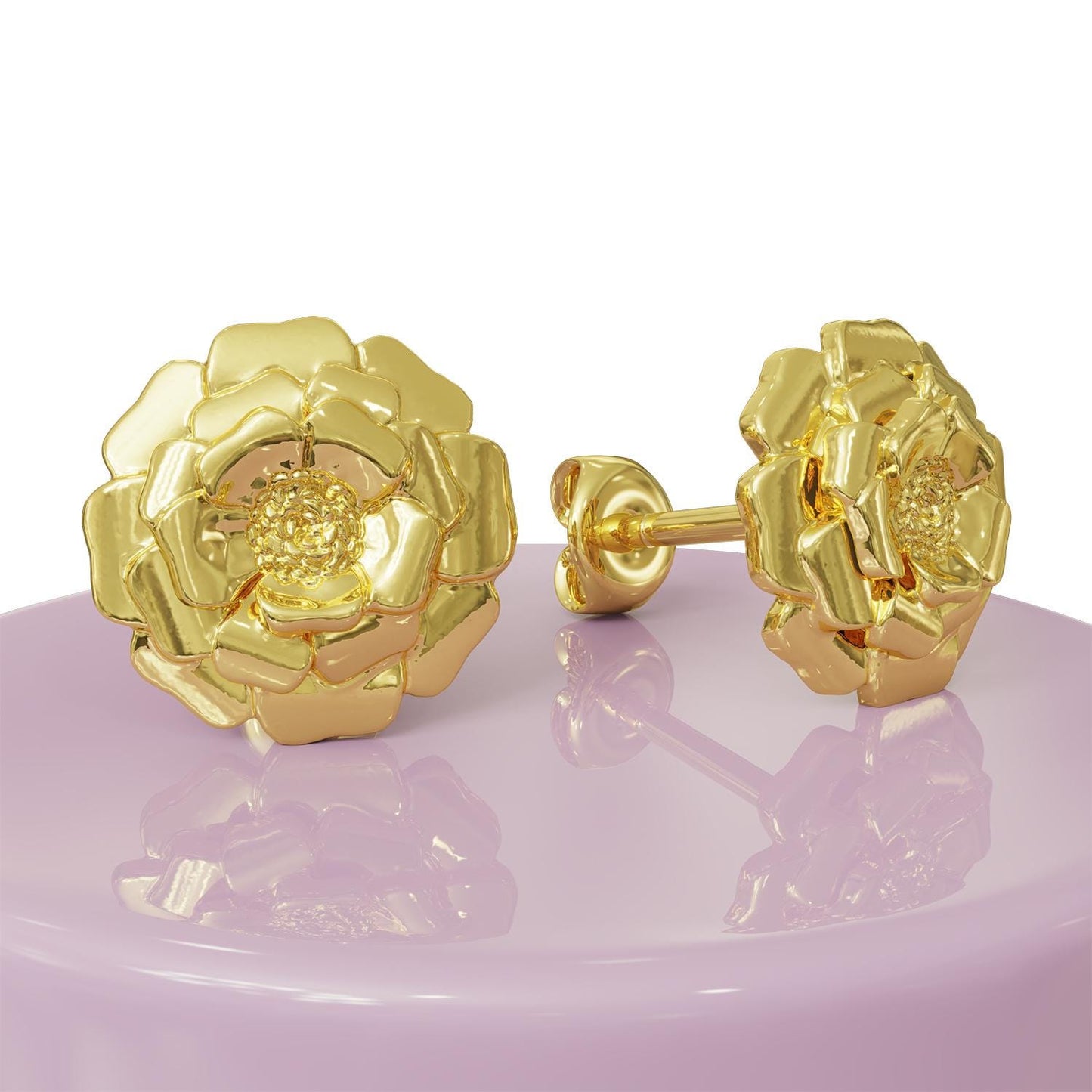 Marigold Flower Stud Earrings,Birth Flower Jewelry,Handmade Statement Earrings,Dangle Earrings,Custom Gift for Her,Mom Birthday Gift,studs