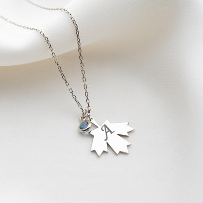 Personalized Letter Leaf Necklace,Gold Silver Initial Charm Pendant,Tiny Minimalist Flower Clover Acorn Necklace,Custom Jewelry Gift for Her