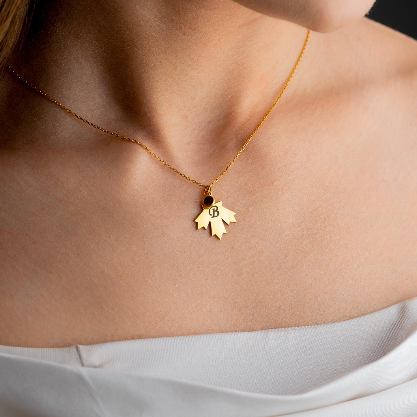 Personalized Letter Leaf Necklace,Gold Silver Initial Charm Pendant,Tiny Minimalist Flower Clover Acorn Necklace,Custom Jewelry Gift for Her
