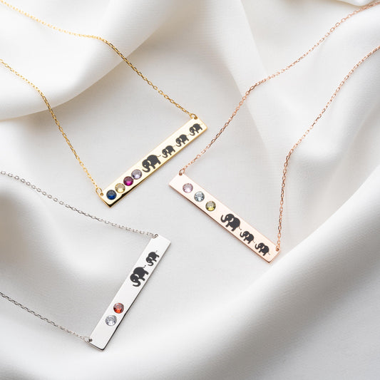 Name Bar Necklace, Custom Gold Silver Birthstone Jewelry, Personalized Bar Pendant, New Mom Gift, Anniversary Birthday Gift for Her-handmade