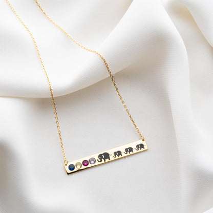 Name Bar Necklace, Custom Gold Silver Birthstone Jewelry, Personalized Bar Pendant, New Mom Gift, Anniversary Birthday Gift for Her-handmade