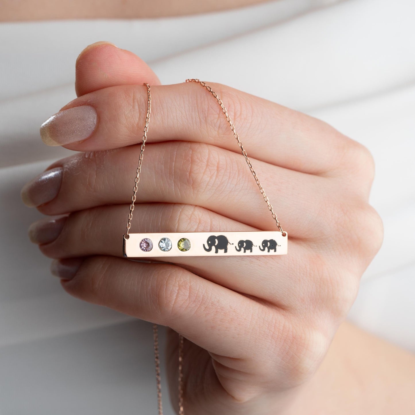Name Bar Necklace, Custom Gold Silver Birthstone Jewelry, Personalized Bar Pendant, New Mom Gift, Anniversary Birthday Gift for Her-handmade