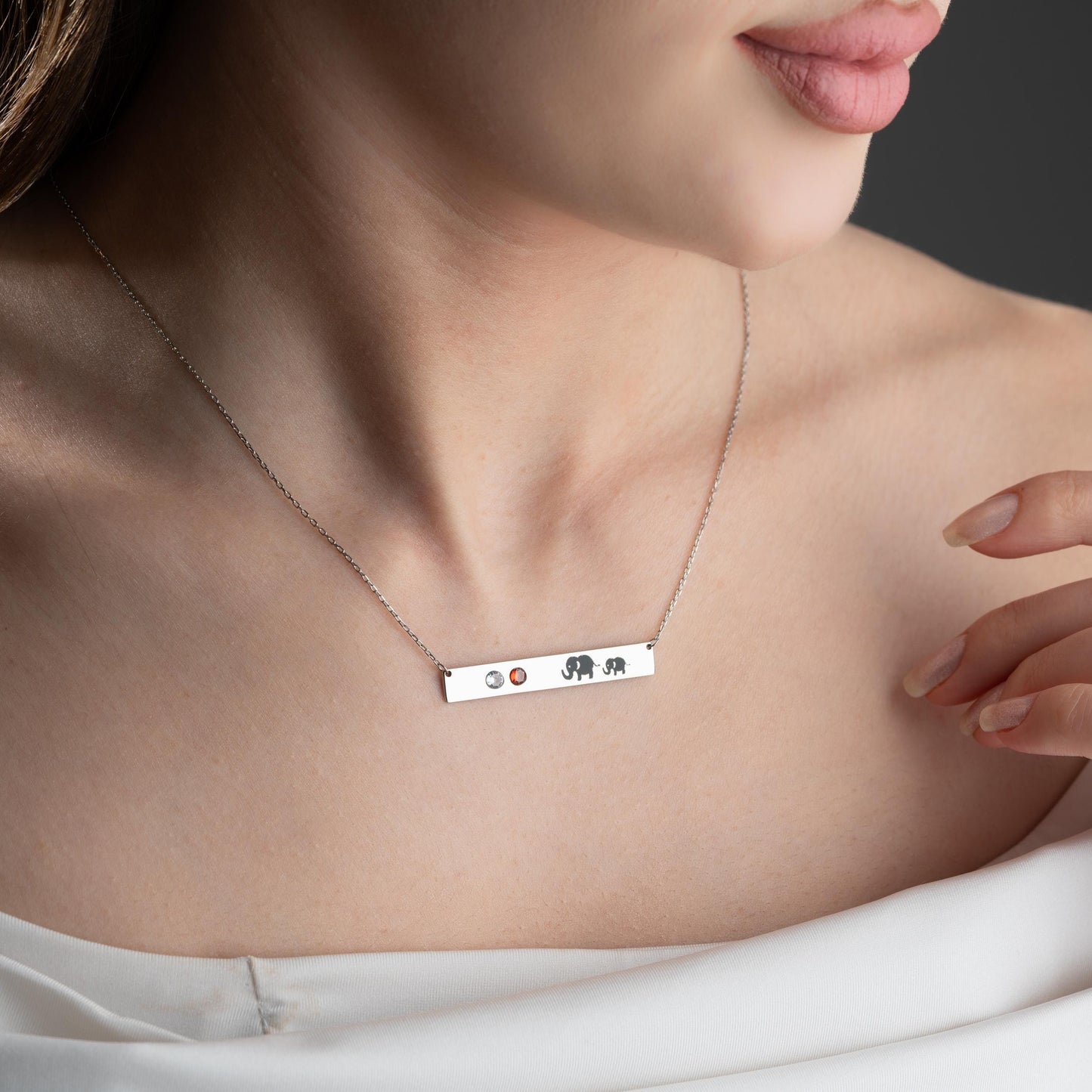 Name Bar Necklace, Custom Gold Silver Birthstone Jewelry, Personalized Bar Pendant, New Mom Gift, Anniversary Birthday Gift for Her-handmade