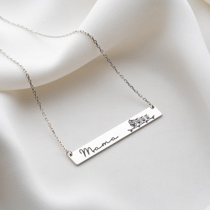 Bar Necklace - Custom Gold Name Bar Necklace, Personalized Mom Jewelry, New Mom Gift, Necklace for Mom, Mother's Day Gift, Gifts for Mom