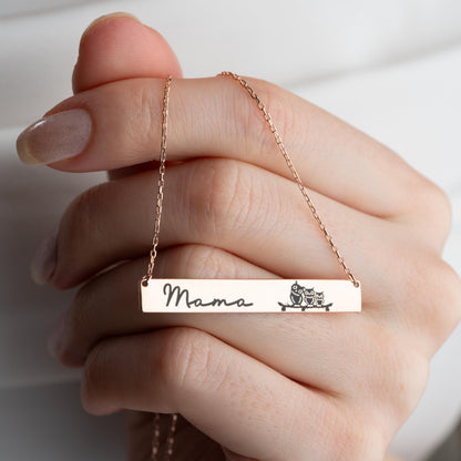 Bar Necklace - Custom Gold Name Bar Necklace, Personalized Mom Jewelry, New Mom Gift, Necklace for Mom, Mother's Day Gift, Gifts for Mom