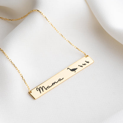 Mom Bar Necklace, Gold Name Bar Jewelry, Custom Personalized Necklace for Mom, New Mom Gift, Mothers Day Gift, Personalized Jewelry for Her