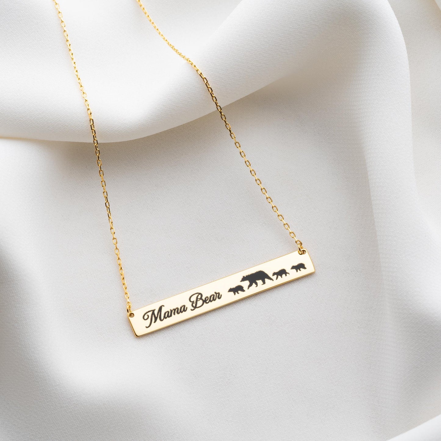 Bar Necklace, Gold Name Bar Jewelry, Custom Engraved Statement Necklace for Women, New Mom Gift, Personalized Mothers Day Gift for Mom