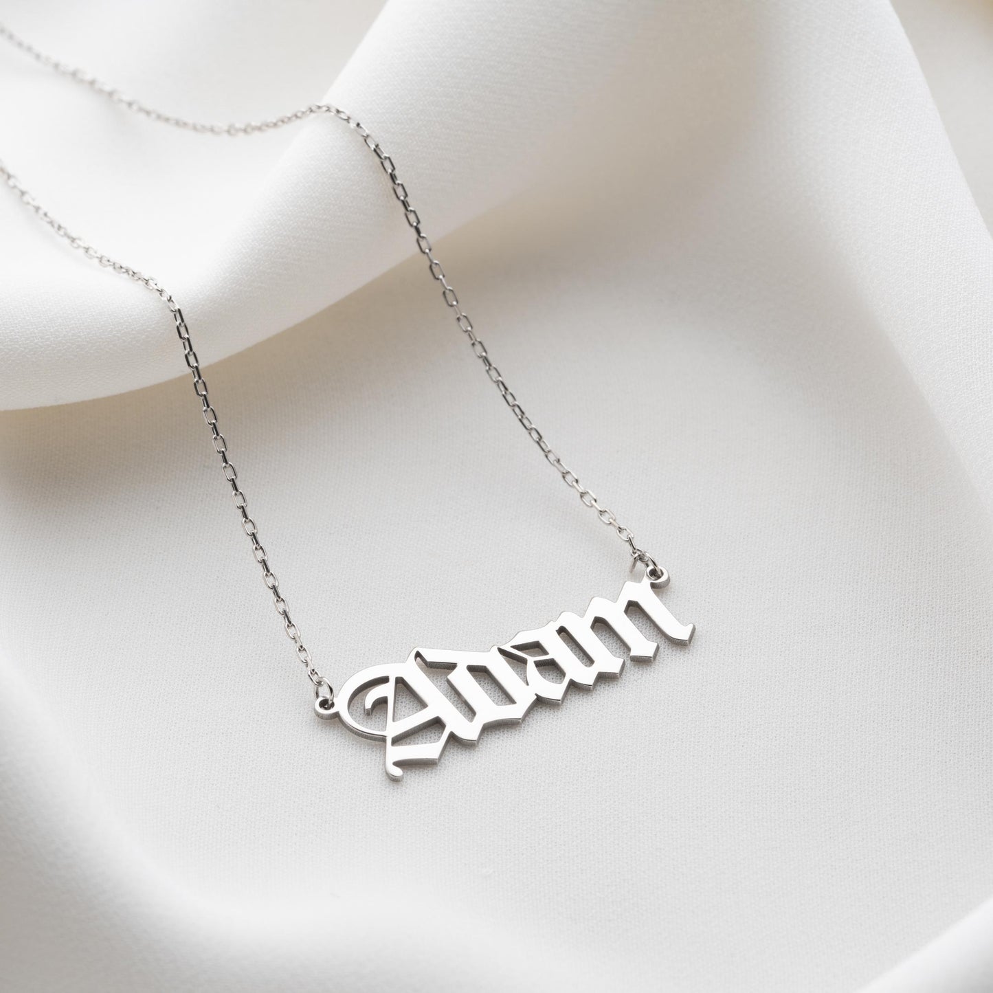 Custom Name Necklace, Gold Name Plate, Personalized Jewelry Gift for Her, Kids Name Logo Necklace, Birthday Gifts, Times New Roman Font