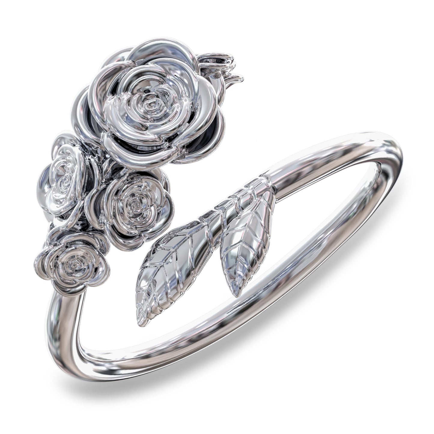 Gold Rose Ring, 925 Sterling Silver Rose Flower Ring,14K Gold Plated Vintage Statement Jewelry, Anniversary Gift for Her,Elegant Floral Ring