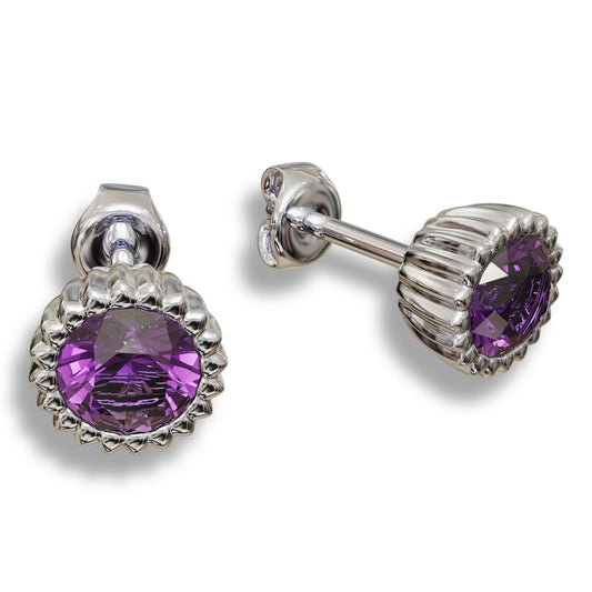 Amethyst Birthstone Stud Earrings,Silver Stud Earrings,Gold Stud Earrings,Birthstone Jewelry, Dainty Earrings,Gift for Her,14K Gold Earrings