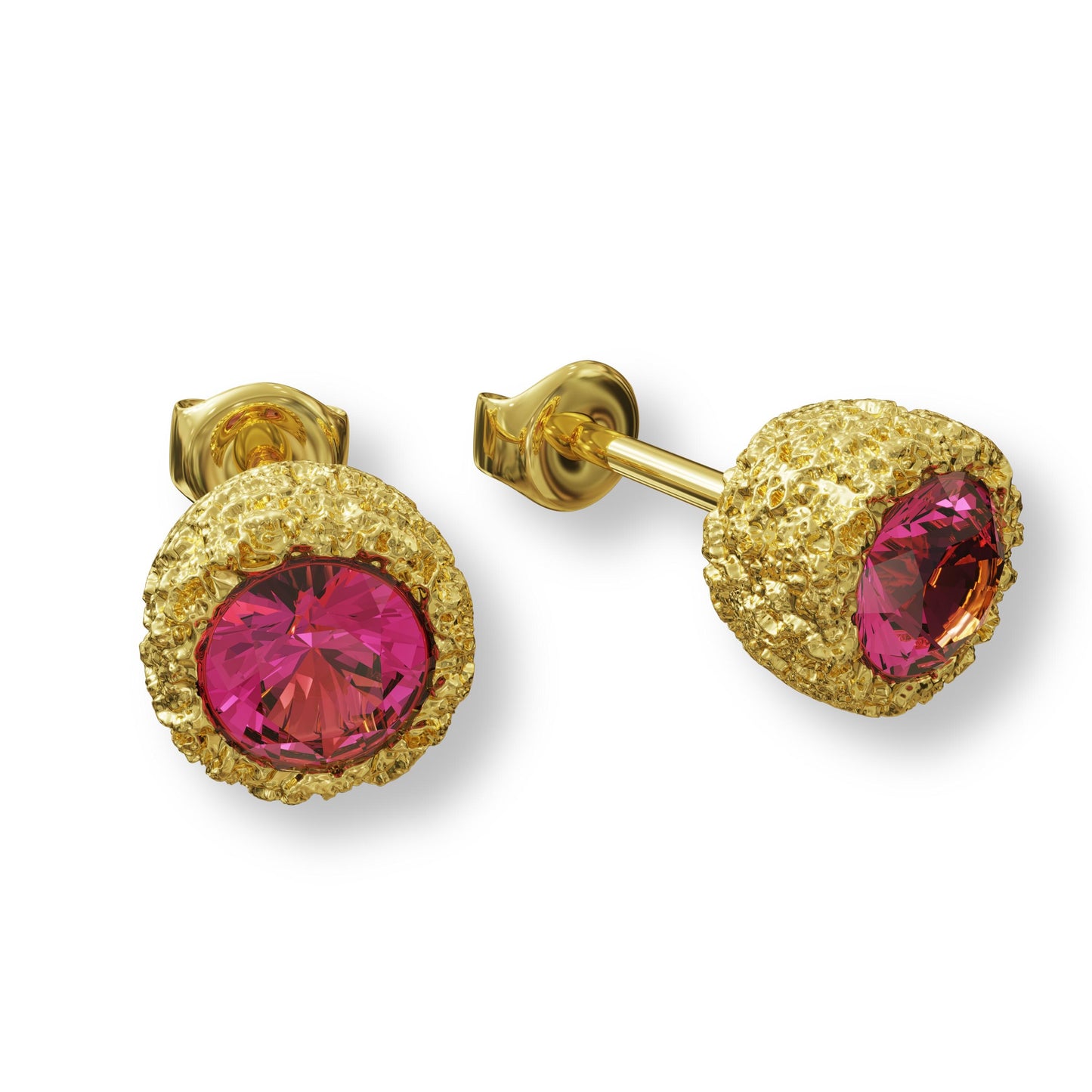 Ruby Stud Earrings, Sapphire Earrings, Moissanite, Garnet Earrings, Vintage Gold Studs, Birthstone Jewelry,Handmade Anniversary Gift for Her