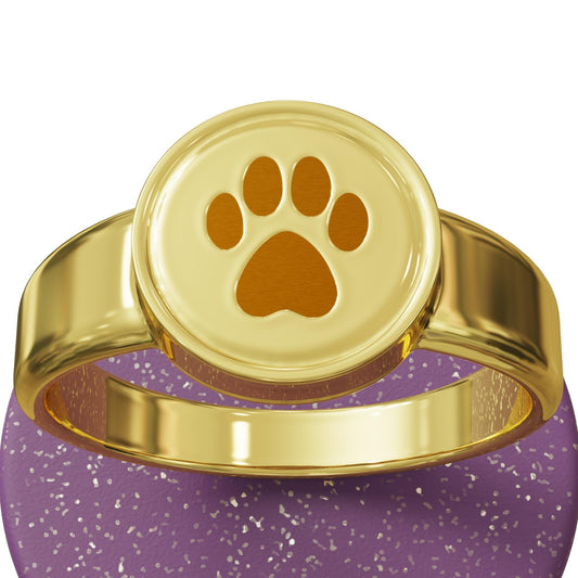 Paw Print Ring, Fingerprint Jewelry, Silver Pet Memorial Gift, Personalized Pet Lover Ring, Dog Remembrance Gift,Cat Lover Gift,Gift for Mom