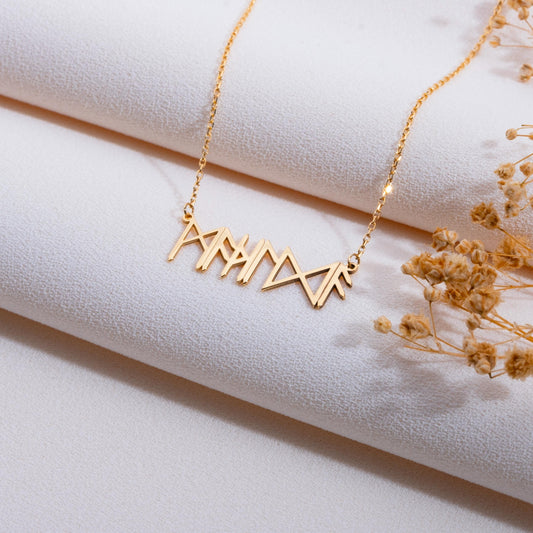 Viking Name Necklace, Custom Nameplate Necklace, Personalized Jewelry, Silver Necklace with Name, Gift for Her, Birthday Personalized Gift