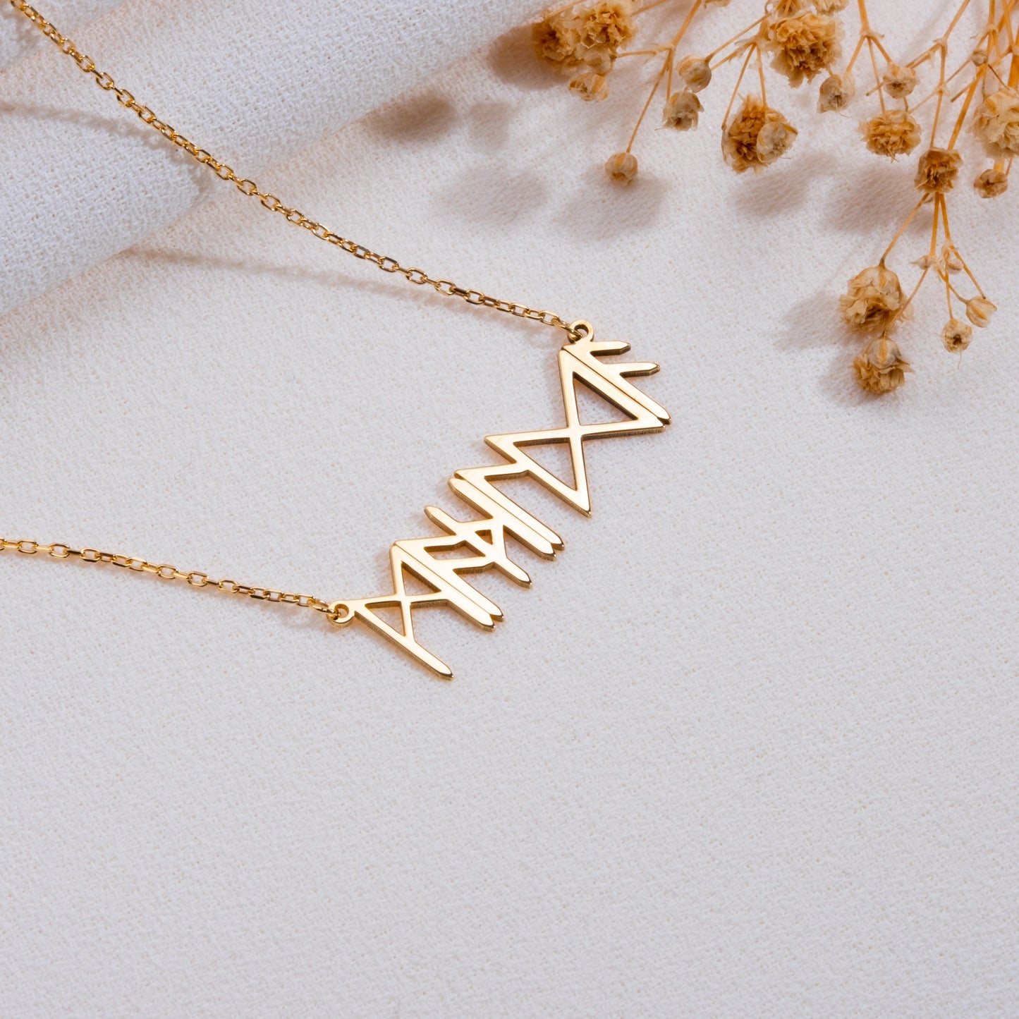 Viking Name Necklace, Custom Nameplate Necklace, Personalized Jewelry, Silver Necklace with Name, Gift for Her, Birthday Personalized Gift