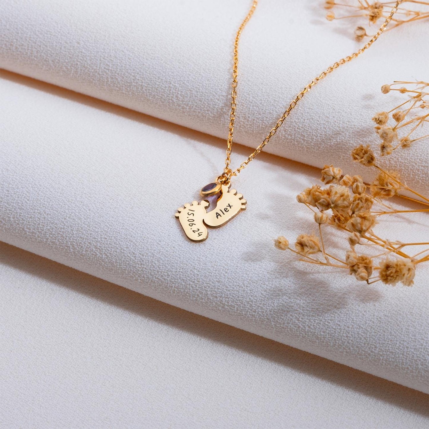 Footprint Necklace, Baby Name Necklace, Gift for Mom, Mother's Day Jewelry, New Mom or Miscarriage Gift, Mama Necklace, First Time Mom Gift.