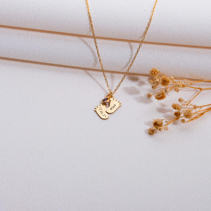 Footprint Necklace, Baby Name Necklace, Gift for Mom, Mother's Day Jewelry, New Mom or Miscarriage Gift, Mama Necklace, First Time Mom Gift.