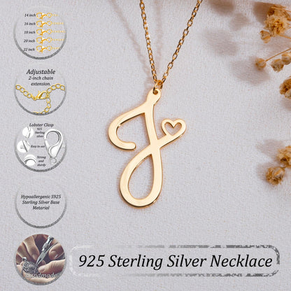 J Initial Necklace, Silver or Gold Letter J Pendant,Dainty Personalized Charm Necklace, Custom Gift for Her,Minimalist Jewelry,handmade gift