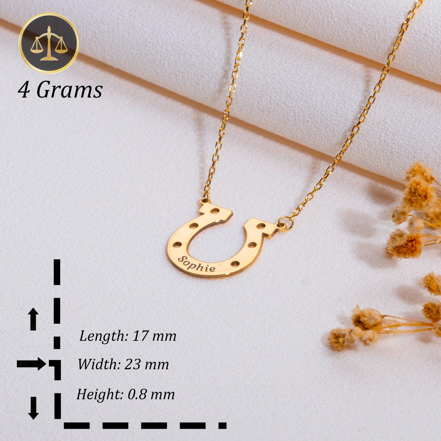 Horseshoe Necklace, Custom Nameplate Necklace, Personalized Jewelry, Gift for Women, Dainty Name Necklace, Birthday Gift Ideas-handmade