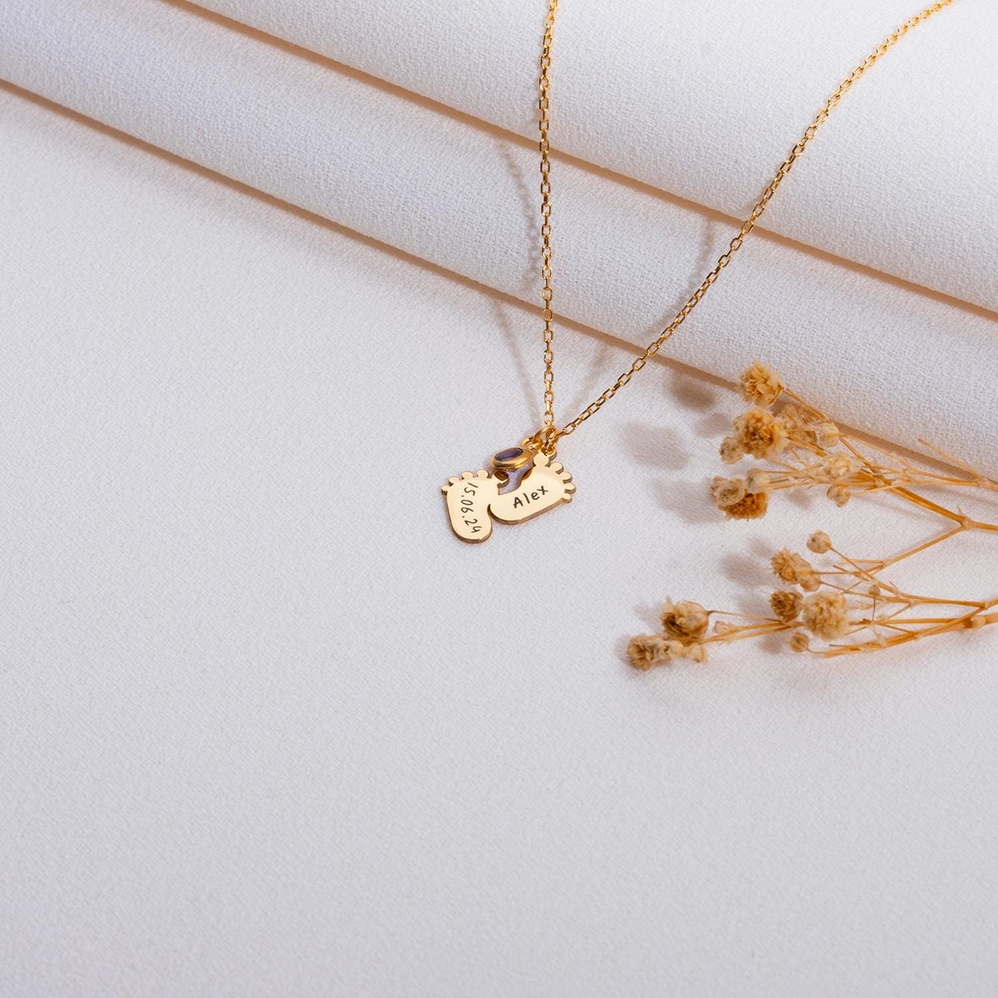 Footprint Necklace, Baby Name Necklace, Gift for Mom, Mother's Day Jewelry, New Mom or Miscarriage Gift, Mama Necklace, First Time Mom Gift.