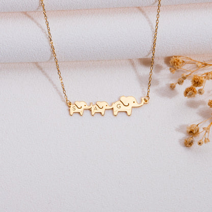 Mama and Baby Elephant Necklace – Mama Necklace, Elephant Pendant, New Mom Gift, Family Necklace, Gifts for Wife, Silver Charm,handmade gift