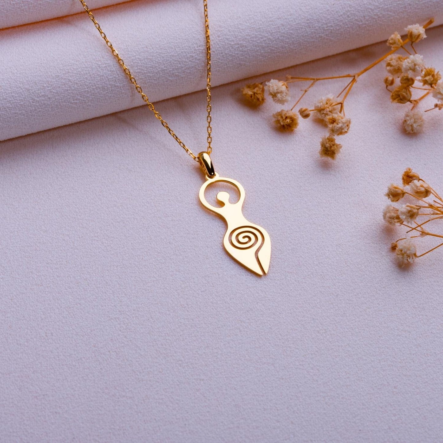 Spiral Goddess Necklace, Hecate Pendant, Gothic Spiral Jewelry, Handmade Personalized Gift, Yoga Charm Necklace, Gift for Her-handmade