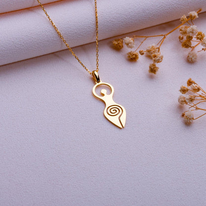 Spiral Goddess Necklace, Hecate Pendant, Gothic Spiral Jewelry, Handmade Personalized Gift, Yoga Charm Necklace, Gift for Her-handmade