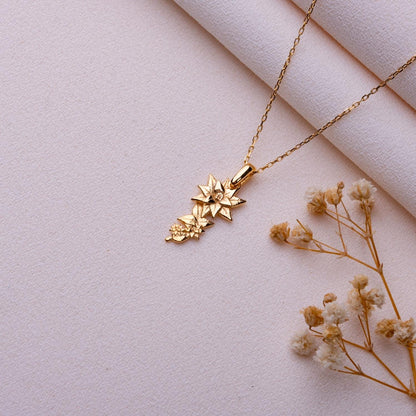 Lily Flower Necklace,Water Lily Pendant,Lily Flower Jewelry,Personalized Gift,Custom Anniversary Necklace,Birthday,Baby Gift,Grandma Jewelry