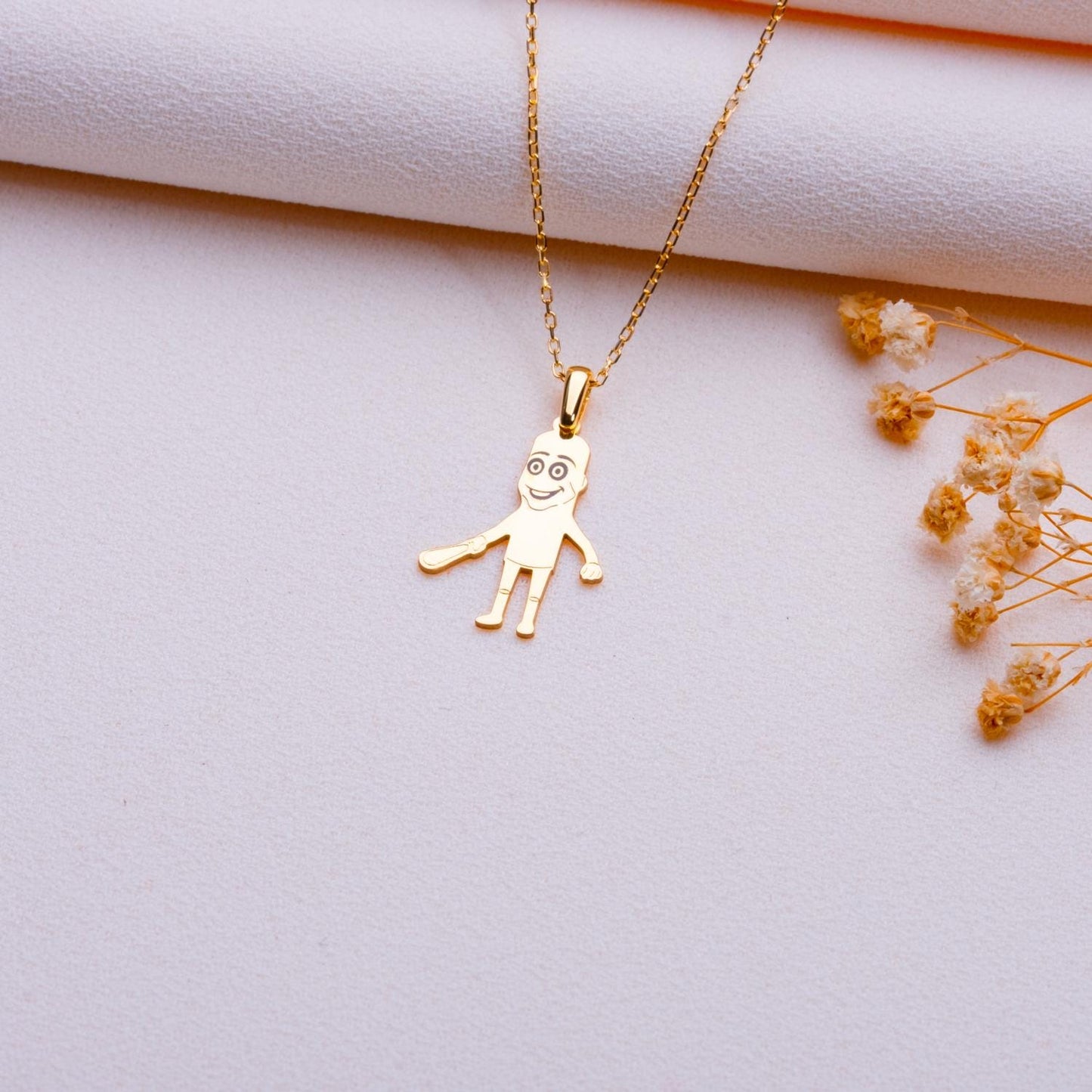Tung Tung Sahur Neklace-Silver Boy and Girl Pendant Necklace–Gold Boy Charm,Kids Name Necklace, Personalized Gift for Son,Little Boy Jewelry