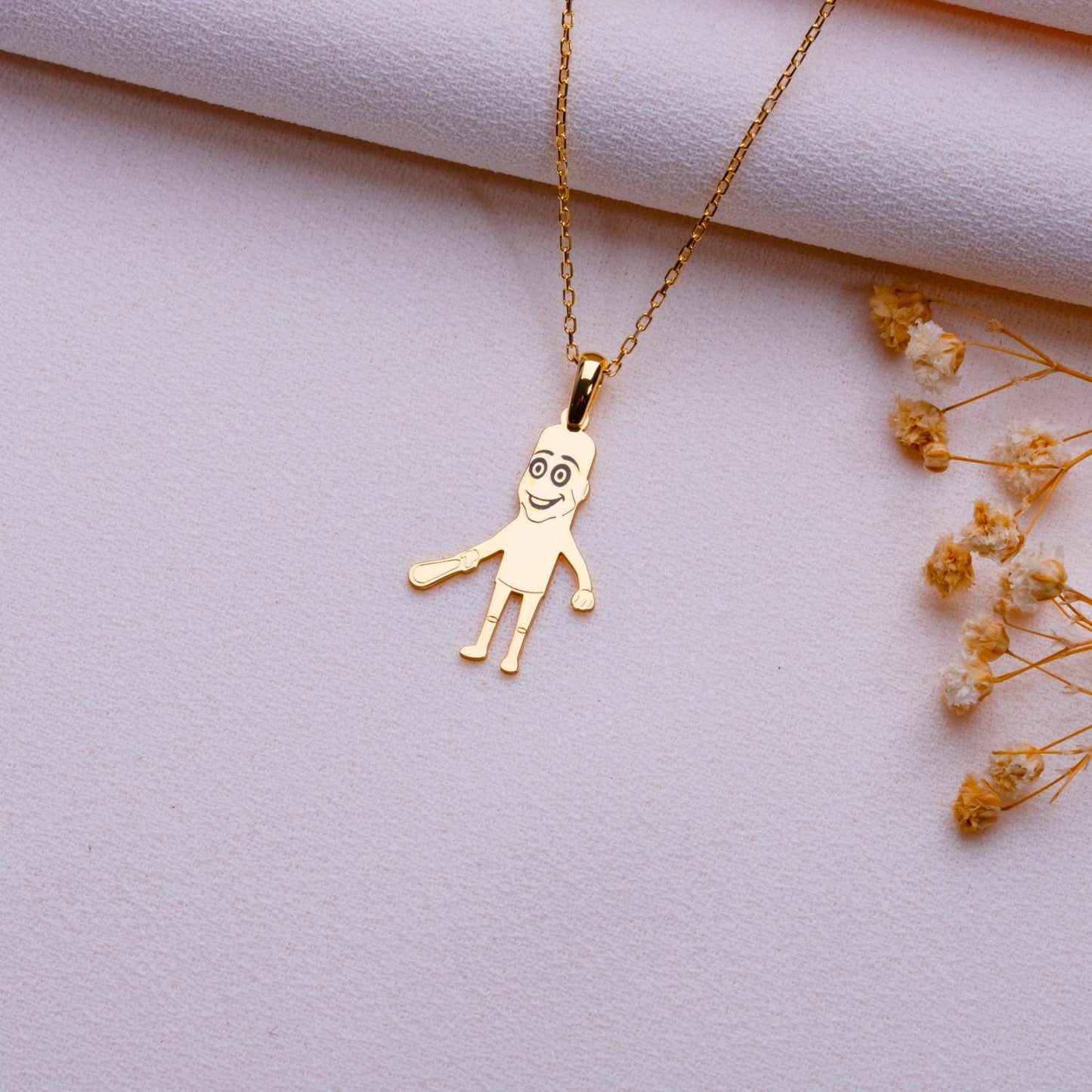 Tung Tung Sahur Neklace-Silver Boy and Girl Pendant Necklace–Gold Boy Charm,Kids Name Necklace, Personalized Gift for Son,Little Boy Jewelry