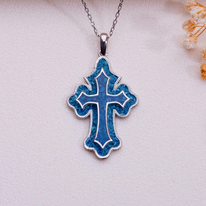 Gold Cross Necklace with Natural Stone – Dainty Pearl, Crucifix, Sideways or Orthodox Cross, Gift for Her, Religious Jewelry for Men & Women