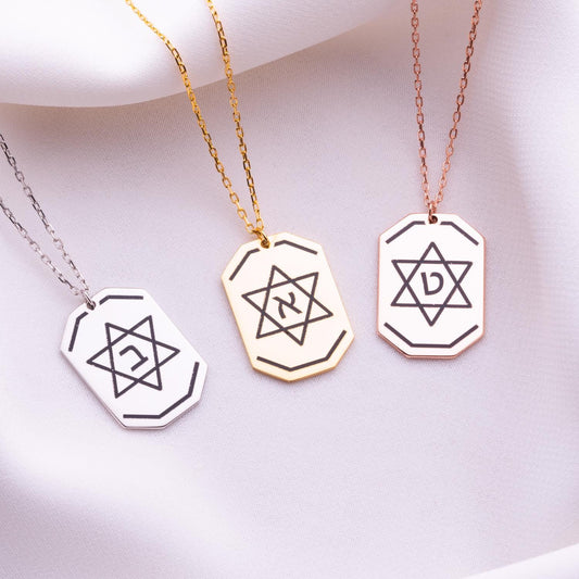 Star of David Necklace, Silver Plate Pendant, Dainty Tiny Jewish Jewelry, Israeli Hebrew Necklace for Women, Religious Hanukkah Gift