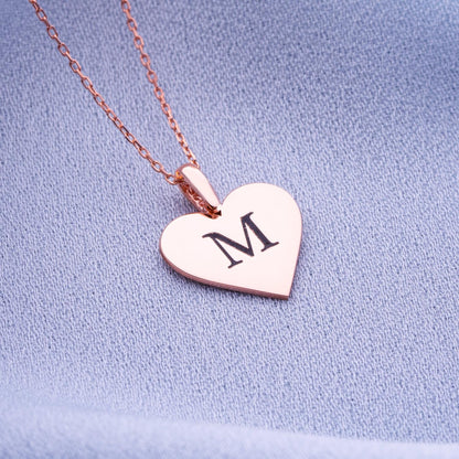 Heart Necklace-Gold Letter Name Necklace,Tiny Letter Pendant,Personalized Jewelry,Jewelry Gift for Her,Birthday,Mother's Day,Gift for Him.
