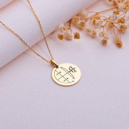 Aim Sigil Pendant – Lucifer Protection Necklace, Custom Occult Jewelry, Silver Goth Amulet, Supernatural Gift, Halloween Magik Necklace