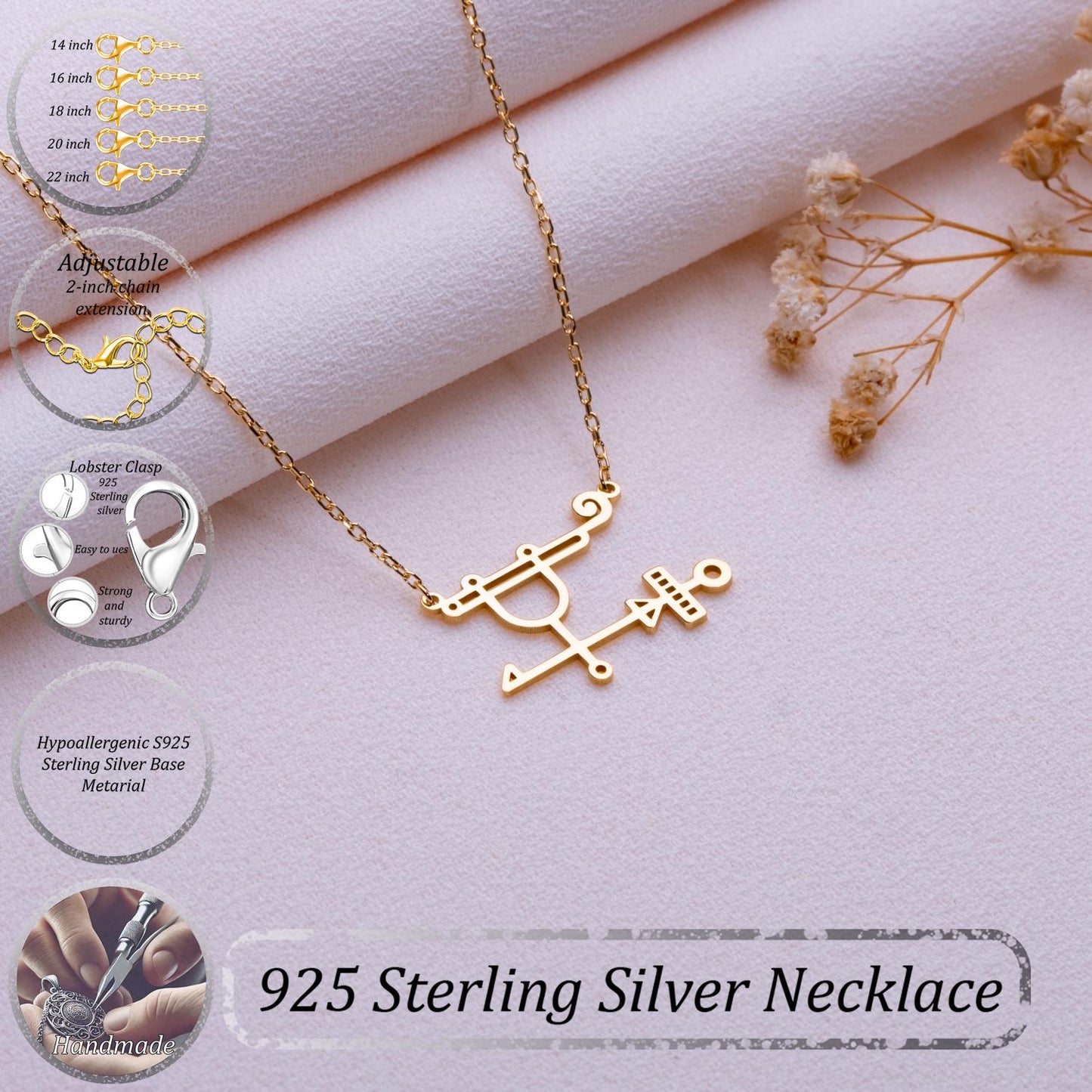 Sabnock Sigil Witch Necklace • Lucifer Lilith Protection Sigil Pendant • Gothic Halloween Jewelry • Custom Supernatural Necklace for Her