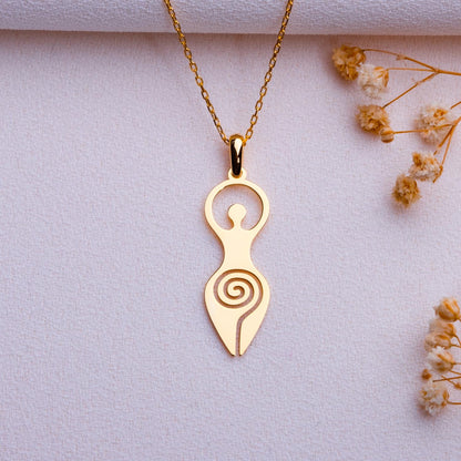 Spiral Goddess Necklace, Hecate Pendant, Gothic Spiral Jewelry, Handmade Personalized Gift, Yoga Charm Necklace, Gift for Her-handmade