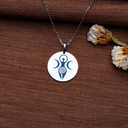 Spiral Goddess Necklace,Wiccan Symbol Pendant,Pagan Wicca Jewelry,Handmade CustomGift,Birthday,Galentine Gift,Personalized Jewelry Gift Idea