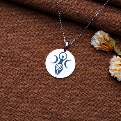 Spiral Goddess Necklace,Wiccan Symbol Pendant,Pagan Wicca Jewelry,Handmade CustomGift,Birthday,Galentine Gift,Personalized Jewelry Gift Idea